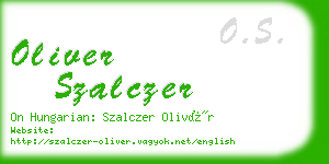 oliver szalczer business card